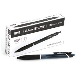 자바펜 0.7mm 제트라인 펜, 블랙, 12개입