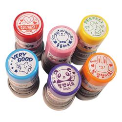 아이비스 칭찬도장 6p, 빨강, 노랑, 분홍, 주황, 파랑, 보라, 혼합 색상
