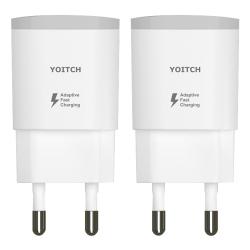 요이치 Usb 고속 아답터 유선충전기 케이블미포함 화이트 2개입