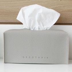 데코토닉 플레인 레더 기본형 티슈커버 그레이 1개