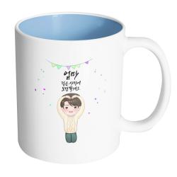 핸드팩토리 큰손하트착한아들 엄마 깊은사랑에 보답할게요 머그컵, 내부 파스텔 블루, 1개