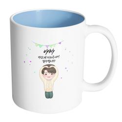 핸드팩토리 큰손하트착한아들 아빠 바르게 키워주셔서 감사합니다 머그컵 내부 파스텔 블루 1개