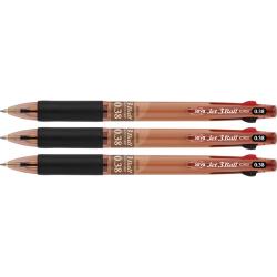 자바펜 제트 3색 볼펜 0.38mm 브라운 3개입
