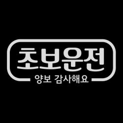 제제데코 초보운전 스티커 심플라인 초보운전 반사 밝은은색 1개