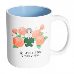 핸드팩토리 할아버지카네이션 많이 사랑하고 존경하는 할아버지 감사합니다 머그컵, 내부 파스텔 블루, 1개