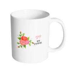 핸드팩토리 빅포인트플라워 엄마 항상 건강하세요 머그컵 330ml, 내부 화이트, 1개