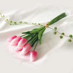 조아트 향기나는 튤립 9송이 조화 꽃다발 딥핑크