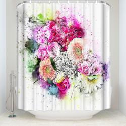 슈퍼식스 감각적인 수채화 일러스트 샤워 커튼 L-0851 137 x 198 cm, 1개