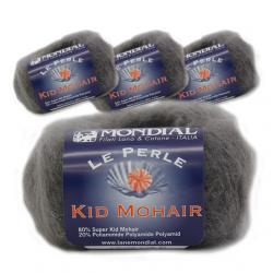 몬디알 필립섬유 키드모헤어 뜨개실 20g x 4p, 392 먹구름, 196mm