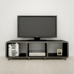 큐빅스 2 TV장식장 삼이 3단 봉 S, all블랙