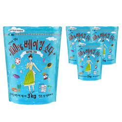애경 엄마의선택 100% 베이킹소다, 3kg, 4개