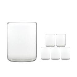 마카 내열유리 컵 C03 420ml 단일 색상 6개입