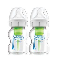 닥터브라운 와이드넥 옵션스 플러스 유리젖병 150ml 1단계 혼합 색상