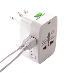 플라이토 해외 여행용 Usb 멀티아답터 2포트 + 파우치 Js 1004 1세트