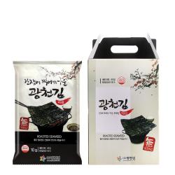 광천김 간장에 찍어먹는 구운 파래김 선물세트 + 선물용 가방 1세트