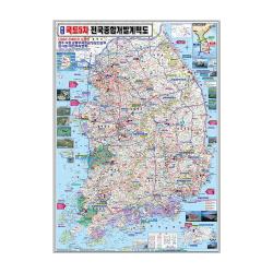 지도닷컴 코팅형 국토 5차 전국 종합 개발 계획도 중 110 X 150 Cm + 전국 행정 도로 지도 세트 1세트