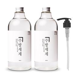 살림백서 주방세제 청귤향 1l X 2p + 전용펌프 세트 1세트