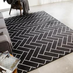 인룸 소프트 헤링본 극세사 러그카페트 Dark Grey