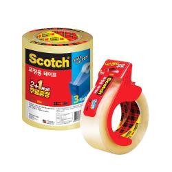 스카치 포장 테이프 투명 48mm X 25m 3625v 2+1 + 투명 48mm X 100m 3615r + 디스펜서 혼합색상 1세트