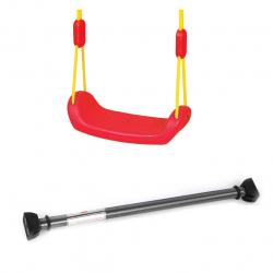 에듀플레이 패밀리그네 + 철봉 세트 그네 레드 