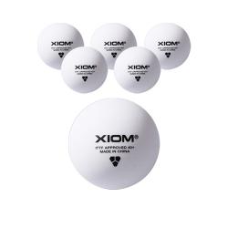 엑시옴 ITTF 경기용 플라스틱 심리스 탁구공 40+, 흰색, 6개