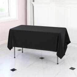 에스엠파티 박음질 마감 행사용 테이블보, 블랙, 6인180 x 155cm)
