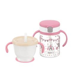 릿첼 Aq 첫걸음 머그 + 빨대컵 200ml 세트 핑크 1세트