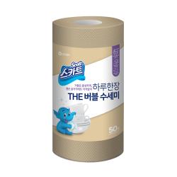 스카트 The 버블 일회용 수세미 50p 베이지 1개