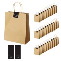 인디고 크라 쇼핑백 30p + 땡큐 직사각 라벨 30p 세트 쇼핑백 단일색상 라벨 블랙 