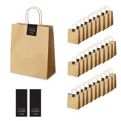 인디고 크라 쇼핑백 30p + 땡큐 직사각 라벨 30p 세트 쇼핑백 단일색상 라벨 블랙 