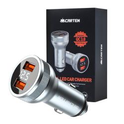 카템 풀메탈 Led Qc3.0 듀얼 차량용 고속 충전기 36w Ct095 혼합색상
