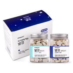 페페로니 자기전에 먹는 저알러지 강아지 별 덴탈껌 닭고기 180g + 오리고기 180g 세트 닭 오리 1세트