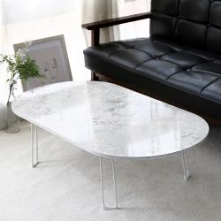 벨라홈 Lpm 샤르망 타원형 접이식테이블 1200 X 600 Mm 마블클래식