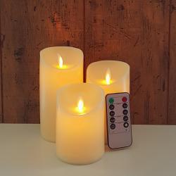Led 촛불 흔들리는 건전지 전자초 10cm + 12.5cm + 15cm + 리모컨 세트 혼합색상