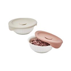 락앤락 바로한끼 도자기 밥용기 Slb302s2 2세트 몸체 355ml + 뚜껑