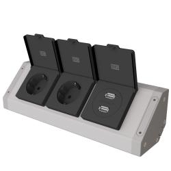 비아이에스 노출형 매직 코너 콘센트 USB BIB202, 1개