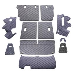 차팡 풀커버 일반 원단 차량용 트렁크매트 벨크로 까끌이 15p + 보들이 15p, 구형 모하비 7인승, 블랙 앤 블랙