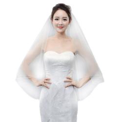 엘블랑꼬 셀프웨딩촬영 라인빗핀 풍성한 두겹 면사포 웨딩베일 기타헤어소품 1개 화이트