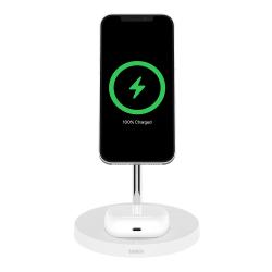 벨킨 부스트업 프로 2in1 맥세이프 15w 무선 충전 거치대 Wiz010kr 화이트 1개