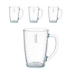 글라스락 내열 강화유리 스트라이프 머그컵 460ml, 투명, 4개