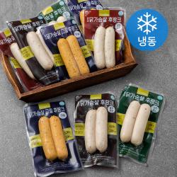 굽네 닭가슴살 후랑크 120g 마늘 3개입 + 청양고추 2개입 + 블랙페퍼 2개입 + 할라피노 2개입 세트 1080g 냉동 1세트