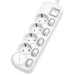 에코파워탭 LED 메인 개별 과부하차단 멀티탭 5구 EPM-L305SS + 안전커버 랜덤발송 세트, 1세트, 1.5m
