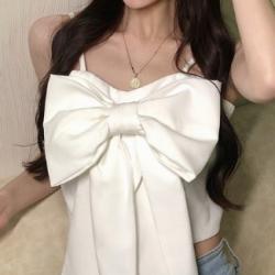 비비에모 여성용 끈나시 크롭 티셔츠 00309