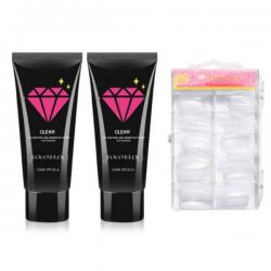 고고블랑 네일연장 폴리젤 30ml 세트, 폴리젤 클리어핑크 2p + 연장팁 일반형 100p + 구성품 3종, 1세트