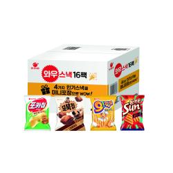 와우스낵 과자 선물세트 포카칩 30g X 4p + 꼬북칩 30g X 4p + 오감자 30g X 4p + 돌아온 썬칩 48g X 4p 1세트