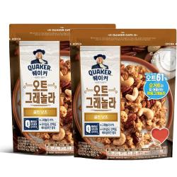 롯데제과 퀘이커 오트 그래놀라 골든 넛츠, 200g, 2개