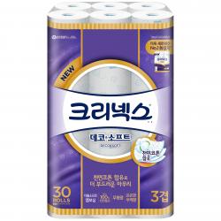 크리넥스 3겹 데코 And 소프트 화장지 27m 30개입 1개