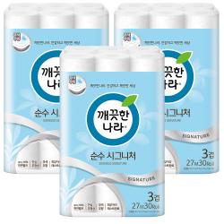 깨끗한나라 순수시그니처 27m 30롤 3팩