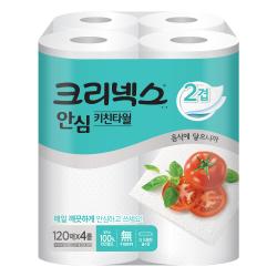 크리넥스 안심 키친타월 120매 4롤 1개