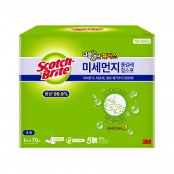 스카치브라이트 미세먼지 물걸레 청소포 더블액션 대형 70매입